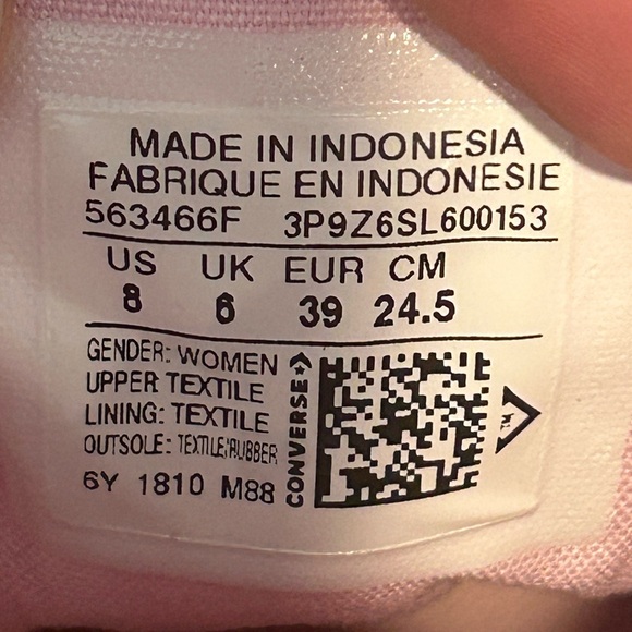 Converse Pink Glitter Toe Shoes Canvas Low Women 8 Chuck Taylor All Star Ox - Picture 9 of 9